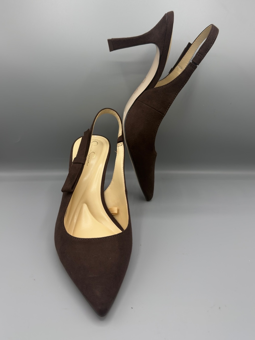 Jessica Simpson Dark Brown Pointed Slingback Heels